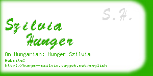 szilvia hunger business card